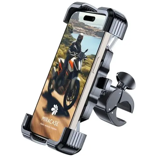 Produktbild: Miracase Handyhalterung Fahrrad,(2025 Upgraded)Universal Handy Halterung Motorrad Lenker für Scooter Ebike Mtb Roller Rennrad,360° Bike Phone Holder Mount fit iPhone Pro Max Samsung Galaxy Smartphone