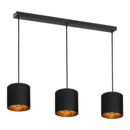 Produktbild: Miratic Hängeleuchten & Pendelleuchten Lampenschirm Hängelampe Pendelleuchte Schwarz E27 (Glühbirnen nicht im Lieferumfang enthalten) (3 Lichtquellen)