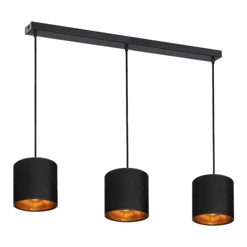 Produktbild: Miratic Hängeleuchten & Pendelleuchten Lampenschirm Hängelampe Pendelleuchte Schwarz E27 (Glühbirnen nicht im Lieferumfang enthalten) (3 Lichtquellen)