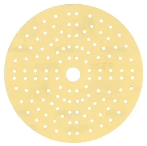 Produktbild: Mirka Gold Universal-Schleifpapier Ø 150mm Klett 121-Loch/Korn P320, 100 Stk/Zum Schleifen von Gips, Spachtel, Spanplatten, Holz, Lack