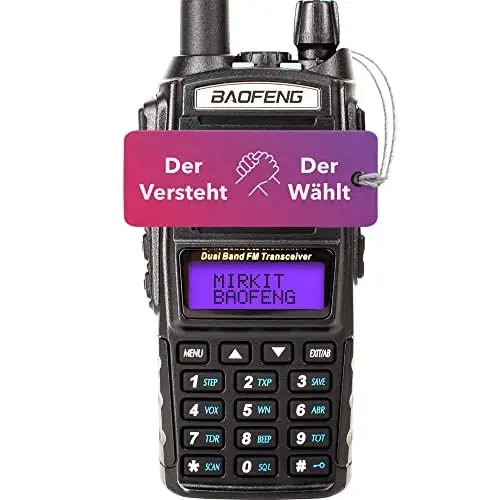 Produktbild: MIRKIT Walkie Talkie BAOFENG MK5 MaxPower - Radio with 2800 mAh Battery - Radio 10 km Range with Headset - VHF/UHF Radio Dual Band Radio 128 Channels - Handheld Radio UV 82 (No FM)