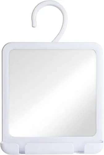 Produktbild: Mirrorvana Duschspiegel Antibeschlag zum Aufhängen, Rasierspiegel Dusche mit Rasierhalterung, Spiegel Dusch Beschlagfrei für Bad (Glas, 20 x 18cm)