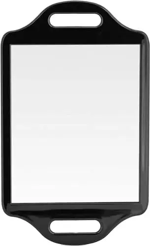 Produktbild: Mirrorvana XL Handspiegel mit Griff, Schminkspiegel zum Haareschneiden, Barbier und Friseur, Friseursalon Kosmetikspiegel, 35x21 cm
