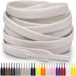 Produktbild: Miscly Flache Schnürsenkel, in verschiedenen Längen und Farben erhältlich (137 cm, Cremeweiß)
