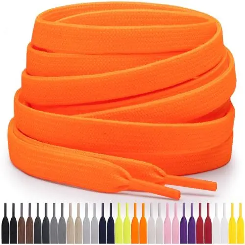 Produktbild: Miscly Flache Schnürsenkel, in verschiedenen Längen und Farben erhältlich (69 cm, Neonorange)