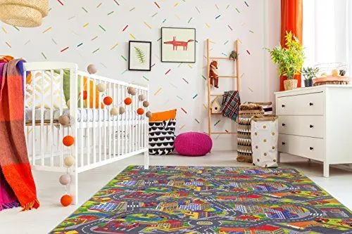 Produktbild: Misento Kinderteppich Straßenteppich Spielunterlage Kinderzimmer Schadstoff geprüft 200 x 300 cm