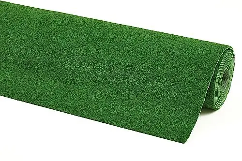 Produktbild: Misento Kunstrasen Outdoor mit Noppen - wetterfest und pflegeleicht - geeignet als Balkon Teppich oder Rasenteppich - einfach zu verlegen 400 x 500 cm Grün