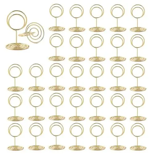 Produktbild: MisFun 30 Stück Tischkartenhalter, Fotohalter, Fotohalter mit Klammern, Memohalter , Tischkarten Halterung, Tischnummernhalter für Hochzeiten, für Hochzeiten, Jubiläen, Partys (Runden)