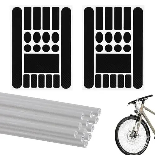 Produktbild: MisFun 3Pcs Fahrrad Schutzfolie und Speichenreflektoren Fahrrad, Rahmenschutzfolie Fahrrad Kettenstreben Aufkleber, Lackschutzfolie Fahrrad Rahmen Schutz Aufkleber für Fahrrad Mountainbike Rennrad