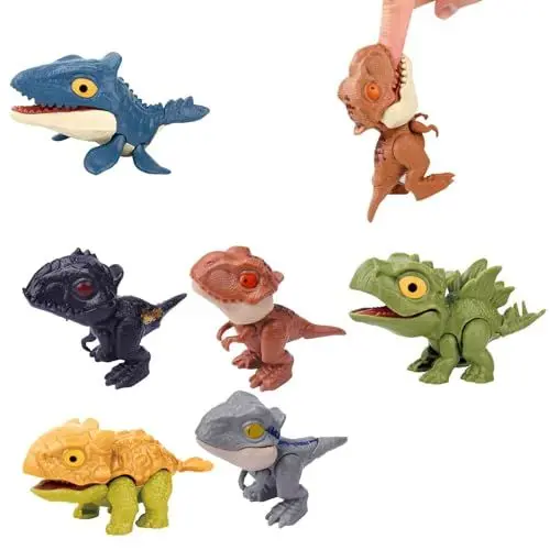 Produktbild: MisFun 6 Stück Dino Biss Finger, Kleine Dinosaurier Figuren, Finger Dinosaurier, Realistische Kleine Dinosaurier Figur, Dino Figuren, Interaktives Fingerspielzeug, für Kinder, Jungen und Mädchen