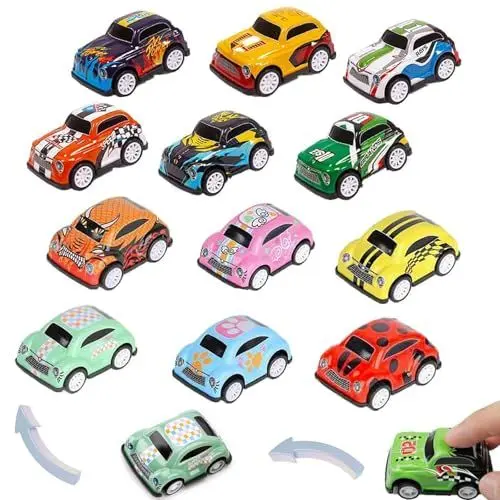 Produktbild: MisFun Auto Spielzeug, 12 Stück Matchbox Auto, Spielzeug Autos Aufziehautos Kinder Mini Autos Set Spielzeugauto Cars Rennauto Metall Stunt Spielzeugauto Zurückziehen Spielzeugautos
