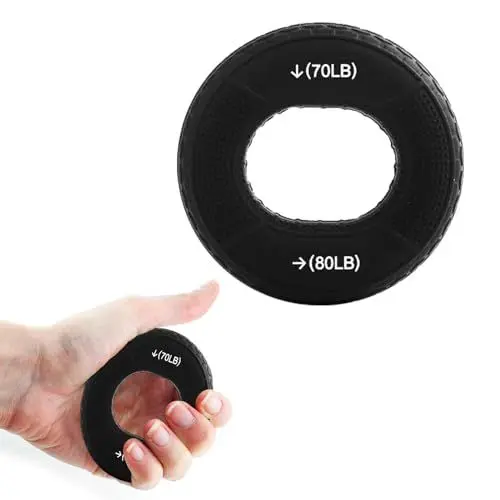 Produktbild: MisFun Handtrainer Ring Silikon, Griffkraft Trainer, Handtrainer Fingertrainer, Unterarmtrainer, Handgriffstärker Trainer, für Muskeltraining Sport, Klettern, Bouldern, Fitness