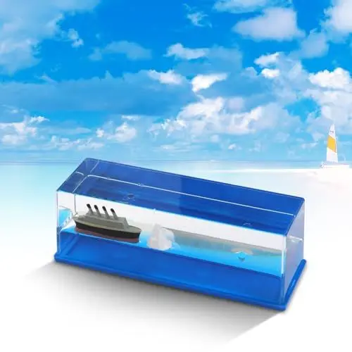 Produktbild: MisFun Kreuzfahrtschiff Fluid Drift Flasche, Cruise Ship Fluid Drift Bottle, Titanic Modell, Unsinkbares Kreuzfahrtschiff, Unsinkable Boot In Einer Box, für Tischdekoration und Auto Vitrinen