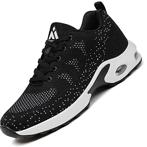 Produktbild: Mishansha Air Sportschuhe Damen Laufschuhe Dämpfung Straßenlaufschuhe Frauen Leichte Walkingschuhe rutschfest Sneaker Rich Black, Gr.38 EU