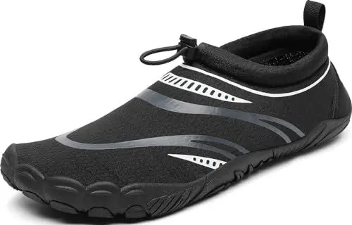 Produktbild: Mishansha Badeschuhe Herren Damen Wasserschuhe Atmungsaktive Schnell Trocknend Schwimmschuhe rutschfeste Leicht Barfußschuhe fur Männer Frauen, Krähen Schwarz, 41 EU