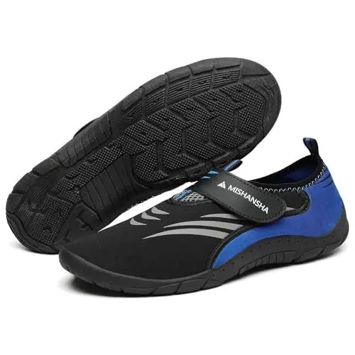 Produktbild: Mishansha Badeschuhe Herren Damen Wasserschuhe Schnell Trocknend Schwimmschuhe Leicht Neopren Aquaschuhe Bequem Tauchschuhe Outdoor Meeresschuh für Kajakfahren Kobaltblau EU Gr.42