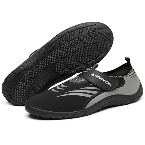 Produktbild: Mishansha Badeschuhe Herren Damen Wasserschuhe Schnell Trocknend Schwimmschuhe Leicht Neopren Aquaschuhe Bequem Tauchschuhe Outdoor Meeresschuh für Kajakfahren Platin Grau EU Gr.41