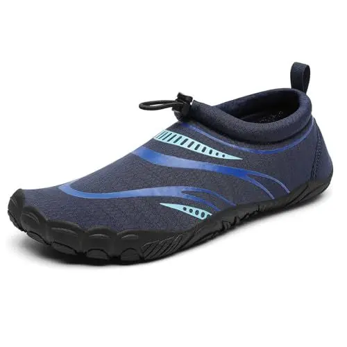 Produktbild: Mishansha Barfußschuhe Dicke Sohle Mann Wassersportschuhe Sommer-Mesh Schwimmschuhe Frauen Outdoor rutschfeste Fitnessschuhe Sport Traillaufschuhe, Dunkelblau 40