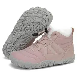 Produktbild: Mishansha Barfußschuhe Kinder Winter Barfussschuhe Winterschuhe Jungen Mädchen Winterstiefel Gefüttert Wasserdicht Barfuß Kinderschuhe Wanderschuhe Rosa, Gr.31 EU