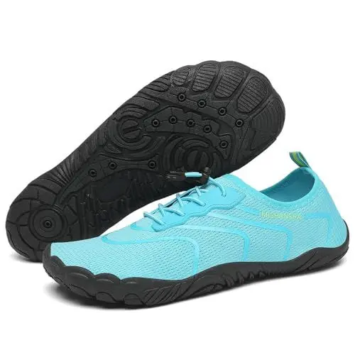 Produktbild: Mishansha Damen Badeschuhe Frauen Sommer Schwimmschuhe Schnell Trocknend Atmungsaktiv Aquaschuhe Unisex rutschfest Outdoor Strandschuhe für Wassersport, Hellblau 41 EU