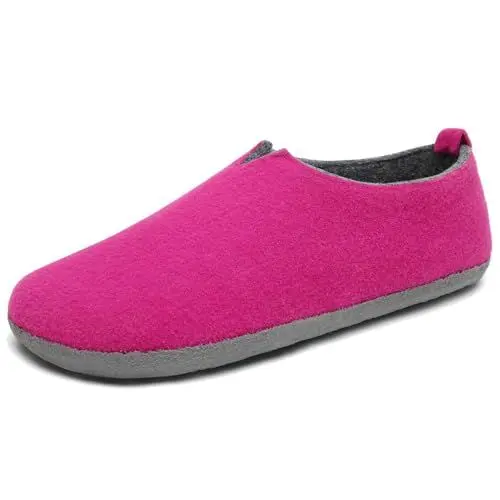 Produktbild: Mishansha Hausschuhe Damen Filz Hüttenschuhe Bequem Pantoffeln Winter Drinnen Filzhausschuhe Für Herbst Winter Slipper Mit Latex Sohlen Rosa,Gr.39