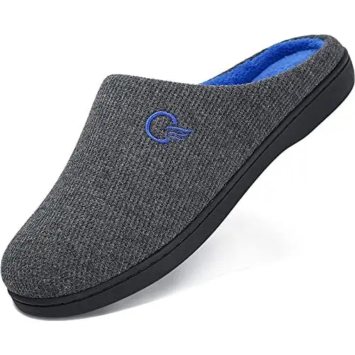 Produktbild: Mishansha Damen Memory Foam Hausschuhe Atmungsaktiv Rutschfester Gummisohle Winter Slipper Warm Gefütterte Frauen Pantoffeln für Indoor & Outdoor Dunkelgrau 40/41