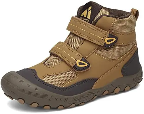 Produktbild: Mishansha Kinder Wanderschuhe Jungen Mädchen Trekkingschuhe rutschfest Atmungsaktiv Kinderschuhe Leicht Hoch Sneakers für Outdoor Sport Walking Hiking, Kaffeebraun, 24 EU