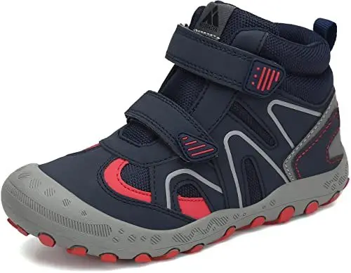 Produktbild: Mishansha Kinder Wanderschuhe Jungen Mädchen Trekkingschuhe Rutschfest Atmungsaktiv Kinderschuhe Leicht Hoch Sneakers für Outdoor Sport Walking Hiking, Dunkelblau, 27 EU