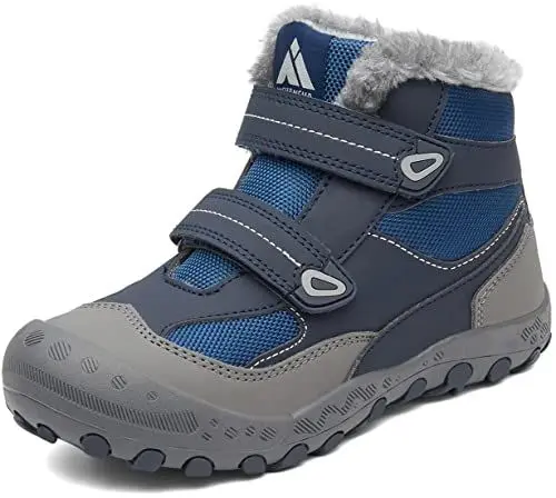Produktbild: Mishansha Kinder Winterschuhe Warm Gefüttert Winterstiefel Mädchen Jungen Outdoor Schneestiefel Weich rutschfest Wanderschuhe Winter Boot Trekkingstiefel, Denim Blau 26 EU