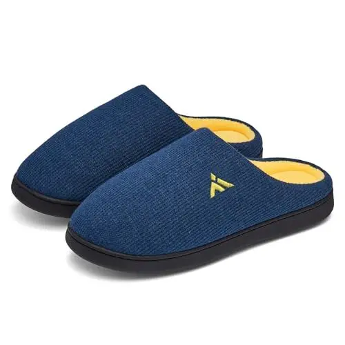 Produktbild: Mishansha Winter Hausschuhe Herren Weiche Damen Bequeme Memory Pantoffeln Blau Gr.48