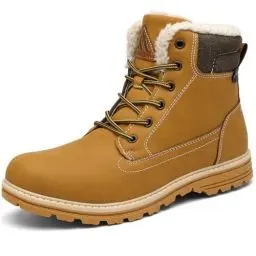 Produktbild: Mishansha Winterschuhe Herren Gefüttert Winterstiefel Damen Outdoor Wanderschuhe Schneestiefel Warm Rutschfest Winter Boots Hellbraun 45 EU
