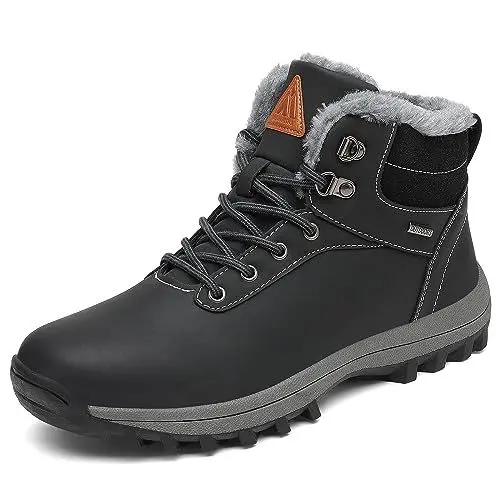 Produktbild: Mishansha Winterschuhe Herren Gefüttert Winterstiefel Damen Warm Winterboots Wasserfeste Schwarz 38