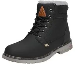 Produktbild: Mishansha Winterschuhe Herren Warm Gefüttert Winterstiefel Wasserdicht Leichte Winterboots Flach Winter Boots Rutschfest Outdoor Kurz Stiefel für Männer Tinte Schwarz 38 EU