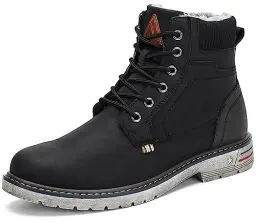 Produktbild: Mishansha Winterschuhe Herren Winterstiefel Gefüttert Winter schuhe Wasserdicht Rutschfest Outdoor Boots Warme Wanderschuhe Trekking Stiefel Schneestiefel Schwarz 43 EU