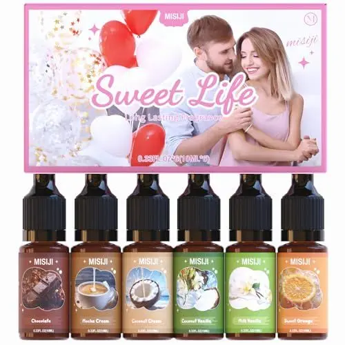 Produktbild: MISIJI Ätherisches Öl Set, Natürlicher Duft für Diffusoren, Kerzen, Aromatherapie, 6 x 10ml