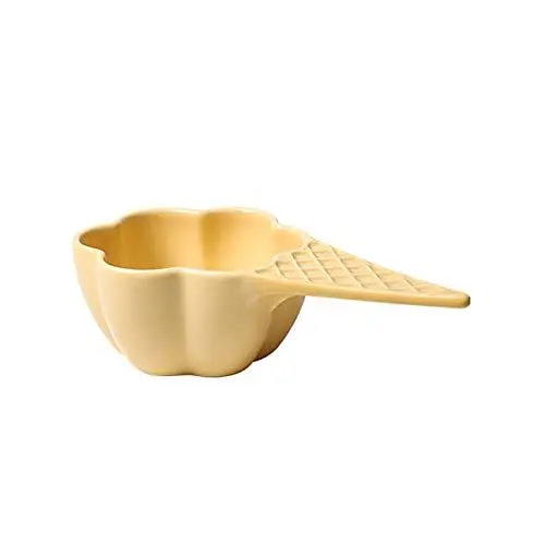 Produktbild: MISNODE Mehrfarbige Keramik-Eisbecher, Eisbecher mit Fuß, Dessertschalen für Eisbecher, Milchshakes, Parfaits, Eiscreme, Speiseeis, Desserts und Mehr(Gelb)