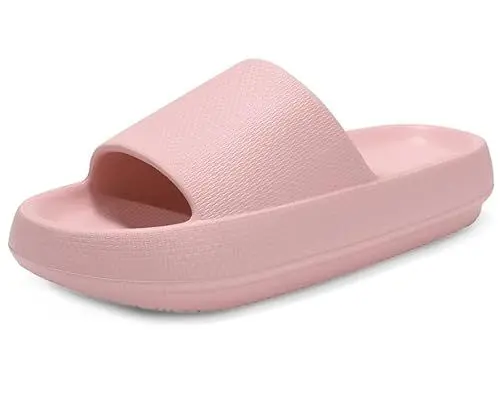 Produktbild: Misolin Badeschuhe Damen Herren Original Hausschuhe Cozislides Wolke Schlappen Super Weich rutschfest Badelatschen Sommer Pantoletten Cozy Cloudyzzz Slides Indoor/Outdoor,Rosa 37/38 EU