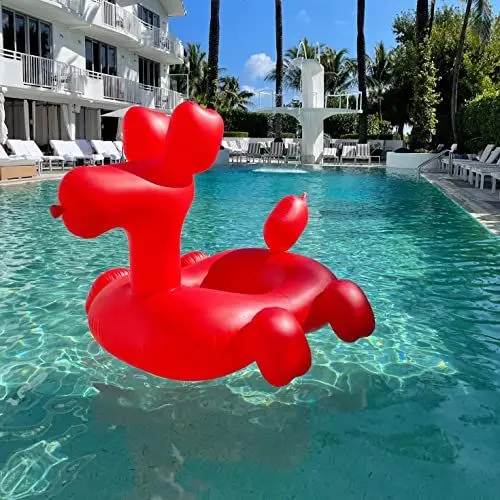Produktbild: Misomo Schwimmtier Cool Dog Rot | Übergroßes Design | Maße: 150 x 140 x 117 cm | Aufblasbar in wenigen Minuten | Extra Starkes Material