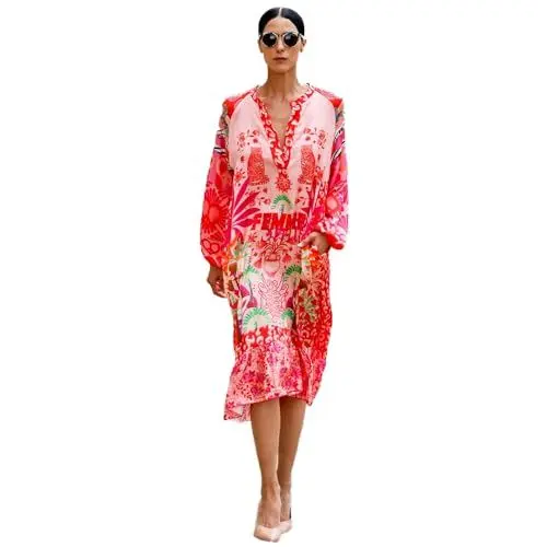 Produktbild: Miss Goodlife Viskose-Dress SMILE, rosa/blau/gelb, XS