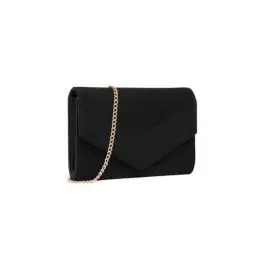 Produktbild: Miss Lulu Clutch Damen Envelope Pochette Abendtasche Mode Elegant Kettentasche Damen Tasche Clutch Bag Handtasche Hochzeit Abendtasche Klein Schwarz