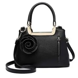 Produktbild: Miss Lulu Handtasche Damen Mit Blumen Henkeltasche Schultertasche Umhängetasche Elegant Kunstleder Retro Tasche Damen