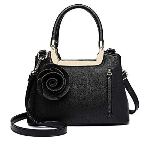 Produktbild: Miss Lulu Handtasche Damen Mit Blumen Henkeltasche Schultertasche Umhängetasche Elegant Kunstleder Retro Tasche Damen
