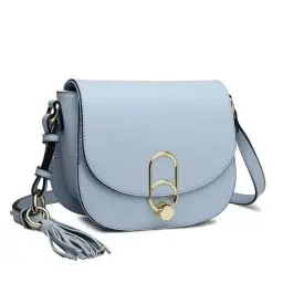 Produktbild: Miss Lulu Schultertasche Damen Umhängetasche Cross Body Bag Modern Mit Reißverschluss Quaste Urlaub Shopping (Blau)