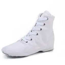 Produktbild: missfiona Jazz Tanzschuhe Damen Jazzschuh Tanzstiefel Segeltuch Ballsaal Tanz Flach(42 EU, Weiß)