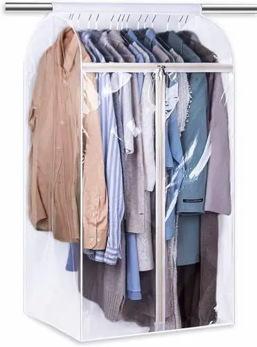 Produktbild: MISSLO Transparente Kleidersack Lang 109 Cm mit ReißVerschluss, Staubschutz SchutzhüLle KleiderhüLle für Schrank, Kleiderschutzhülle für Anzug Mantel Kleid