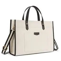 Produktbild: Missnine Laptop Handtasche Damen Canvas Laptoptasche 15,6 Zoll Schultertaschen Shopper Groß Tote Bag Aktentasche Notebooktasche Arbeitstasche Bürotasche für Büro Schule Reisen