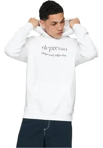 Produktbild: Mister Tee Herren Kapuzenpullover Depresso Hoody White M