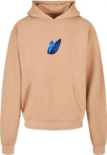 Produktbild: Mister Tee Upscale Unisex Kapuzenpullover Le Papillon Heavy Oversize Hoody, Unisex Hoodie mit Rückenprint, Oversize Fit, Unionbeige, XXL