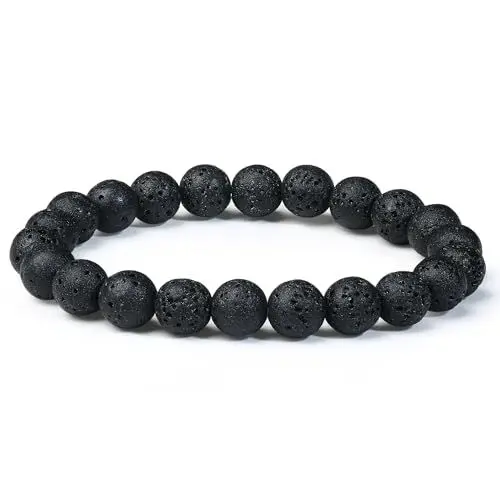 Produktbild: MISUMOR Echtes Edelstein Perlenarmband Damen mit 8mm Heilstein Perlen Armband Damen Chakra Yoga Schutzstein Talismann Glücksbringer Geschenk