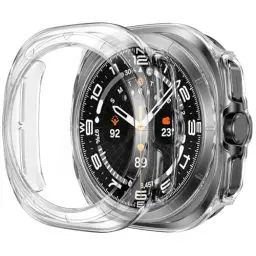 Produktbild: Misxi 2 Stück Hard PC Schutzhülle Kompatibel mit Samsung Galaxy Watch Ultra 47mm, Anti-Rutsch Ultra-dünne Kratzfeste Displayschutzfolie mit Gehärtetem Glas für Galaxy Watch7 Ultra, Transparent